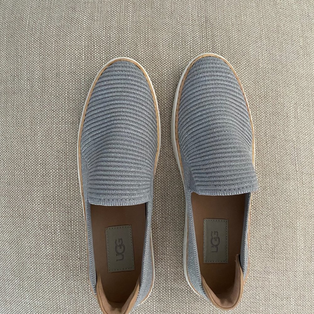 Silver Fabric UGG Slip Ons